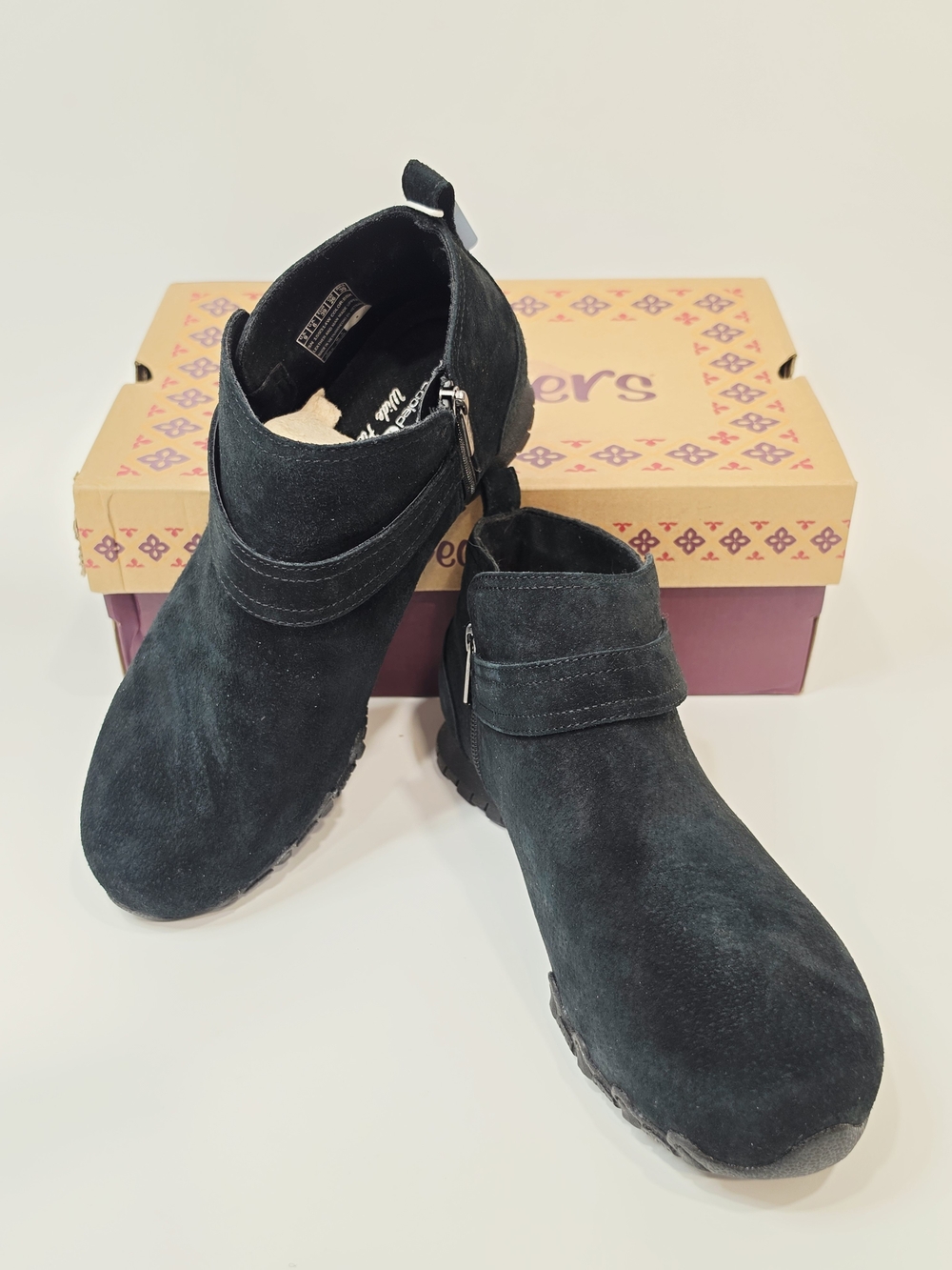Skechers Black Bikers Lite Radiant Momentum Ankle Booties